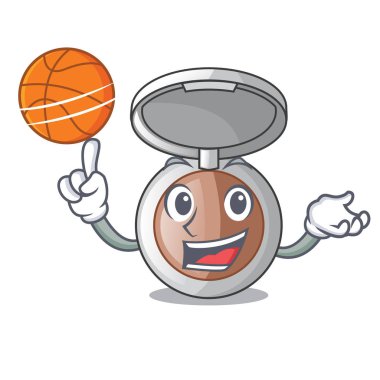 Basketbol makyaj tozu ile karakter formu vektör çizim