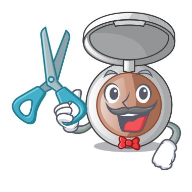 Kuaför Makyaj toz içinde karakter formu vektör çizim