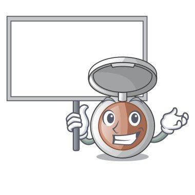 Karakter formu vektör çizim kurulu makyaj toz getirmek