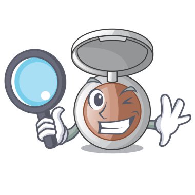 Maskot vektör illustrartion izole Dedektif toz makyaj