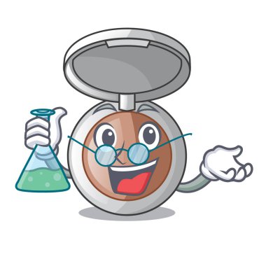 Profesör toz makyaj maskot vektör illustrartion izole