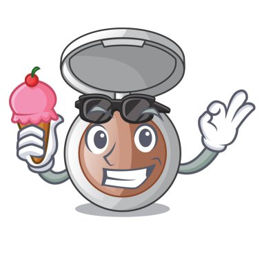 Maskot vektör illustrartion izole dondurma tozu makyaj ile