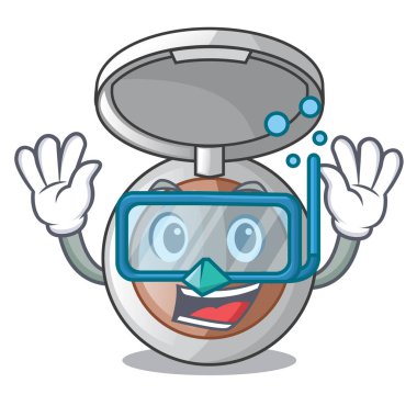 Maskot vektör illustrartion izole dalış toz makyaj