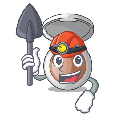 Madenci karikatür toz yukarıda tuvalet masası vektör çizim