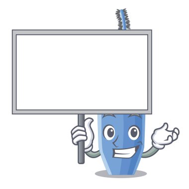 İçinde maskot kurul uzun rimel fırçası getir vektör çizim