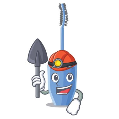 Miner mascara brush isolated in the cartoons vector illustration