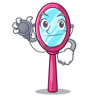 Doctor mirror in the cartoon shape funny vector illustration
