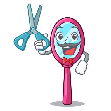 Barber mirror in the cartoon shape funny vector illustration