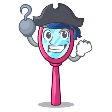 Çizgi film şekil komik vektör çizim aynada korsan