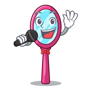 Karakter tuvalet masası vektör çizim şarkı ayna