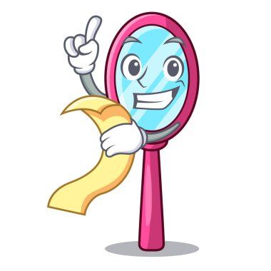 Menü ayna ile karakter tuvalet masası vektör çizim