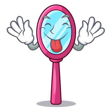 Çizgi film tablo vektör çizim, el aynası dışarı dil