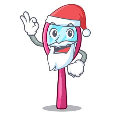 Noel Baba el ayna adlı çizgi film tablo vektör çizim