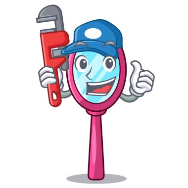 Tesisatçı el ayna adlı çizgi film tablo vektör çizim