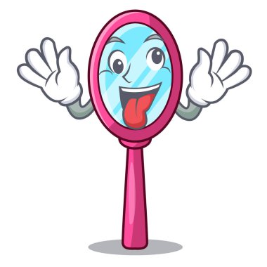 Çizgi film tablo vektör çizim deli el ayna