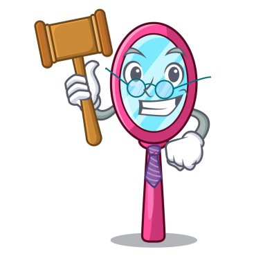 Yargıç el ayna adlı çizgi film tablo vektör çizim