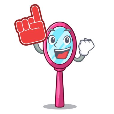 Köpük parmak el ayna adlı çizgi film tablo vektör çizim