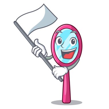 Çizgi film tablo vektör çizim ile bayrak vhandheld ayna