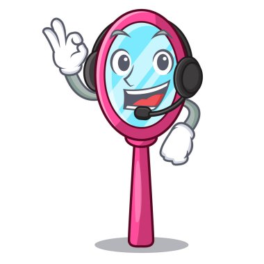 Çizgi film tablo vektör çizim ile kulaklık el ayna