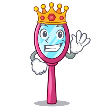 Çizgi film tablo vektör çizim Kral el ayna