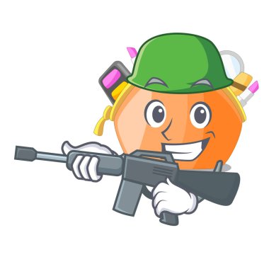 Ordu kozmetik çantası içinde karakter şekli vektör çizim