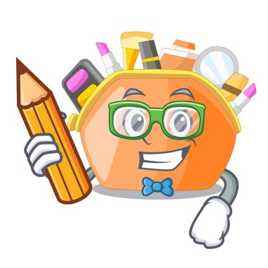 Çizgi film vektör illüstrasyon izole öğrenci kozmetik çantası