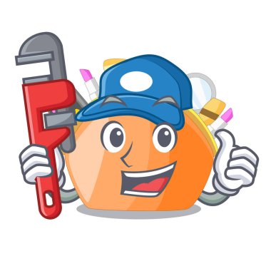 Çizgi film tablo vektör çizim yukarıda tesisatçı kozmetik çantası