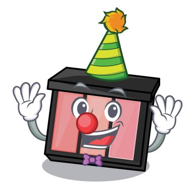 Palyaço göz farı karakter tuvalet masası vektör çizim yukarıda