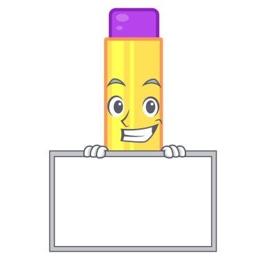 Karakter makyaj çantası vektör çizim kurulu dudak kremi ile sırıtarak