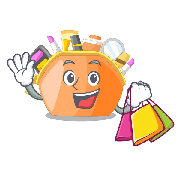 Shopping Sac Cosmétique Isolé Dans Illustration Vectorielle Dessins Animés — Image vectorielle