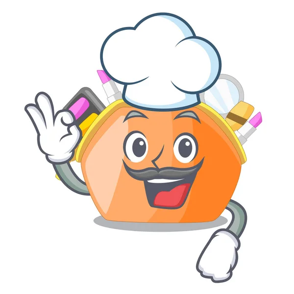 Bolso Cosmético Chef Aislado Ilustración Vectorial Dibujos Animados — Vector de stock