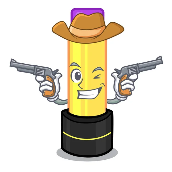 Cowboy Lip Balm Character Makeup Bag Vector Illustration — Stock Vector