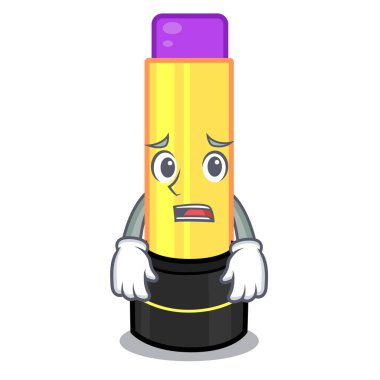 C çizgi film vektör illüstrasyon izole korkuyor dudak kremi