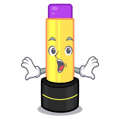 C çizgi film vektör illüstrasyon izole sürpriz dudak kremi