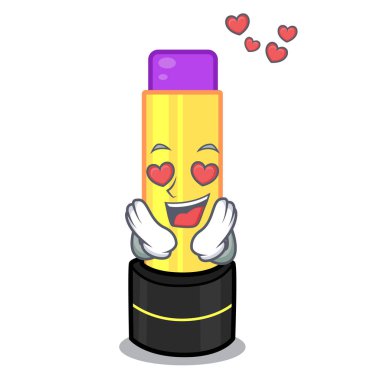 C çizgi film vektör illüstrasyon izole aşk dudak kremi