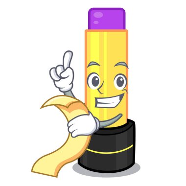 C çizgi film vektör illüstrasyon izole menü dudak kremi ile