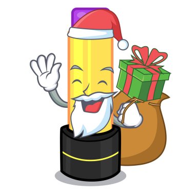 Noel Baba hediye dudak kremi çizgi film şekil vektör çizim ile