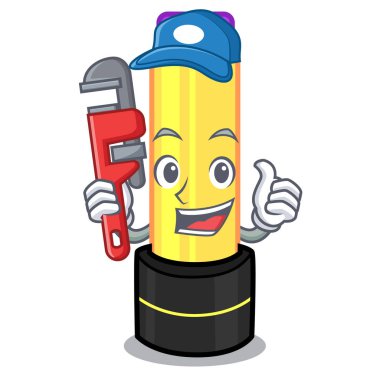 Tesisatçı dudak kremi çizgi film şekil vektör çizim içinde