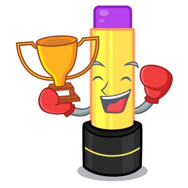 Kazanan dudak kremi çizgi film şekil vektör resimde boks