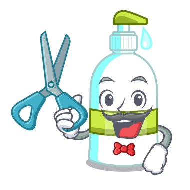 Karakter şişe vektör illustratrion Kuaför sıvı sabun