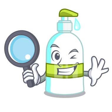 Bir karikatür sepeti vektör illüstrasyon Dedektif sıvı sabun