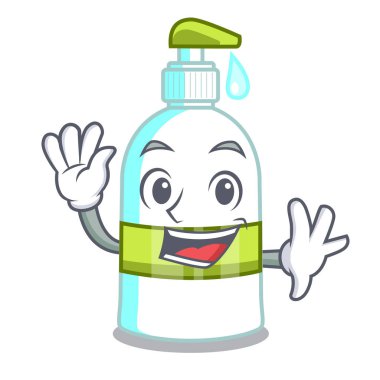 Sıvı sabun bir karikatür sepet vektör çizim sallayarak