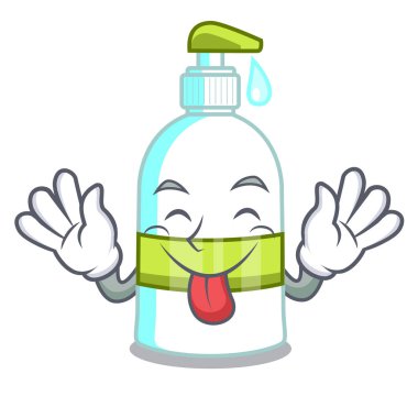 Karikatür şeklinde sıvı sabun dilini vektör esnaf