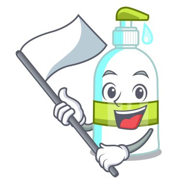 İle bayrak çizgi film şekil vektör esnaf sıvı sabun