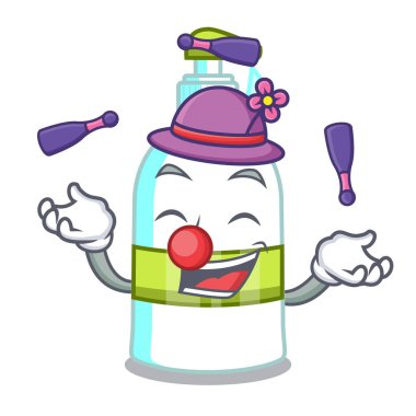 Juggling liquid soap in the cartoon shape vector illustartion