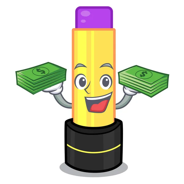 Money Bag Lip Balm Isolated Thec Cartoon Vector Illustration — Stock Vector