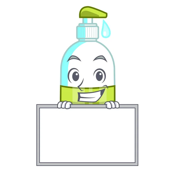 Grinning Board Liquid Soap Character Bottles Vector Illustratrion — Stock Vector