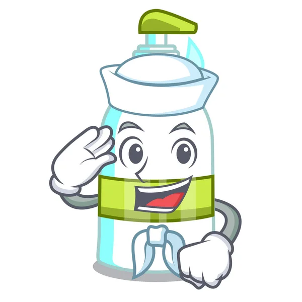 Sailor Liquid Soap Character Bottles Vector Illustratrion — Stock Vector