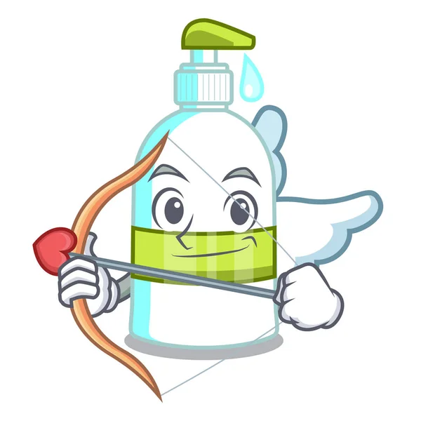 Cupid Liquid Soap Character Bottles Vector Illustratrion — Stock Vector