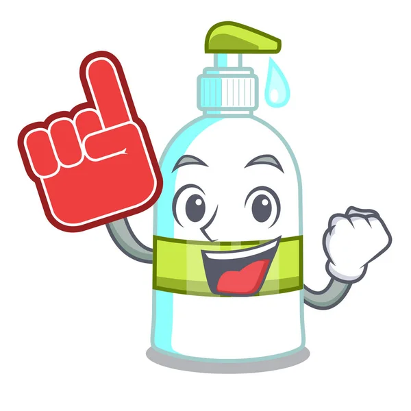 Foam Finger Liquid Soap Cartoon Shape Vector Illustartion — Stock Vector